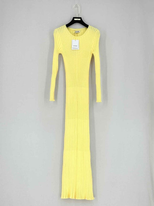 Pre - loved AERON Knitted Yellow Size XSmall Long Dress at Reems Closet