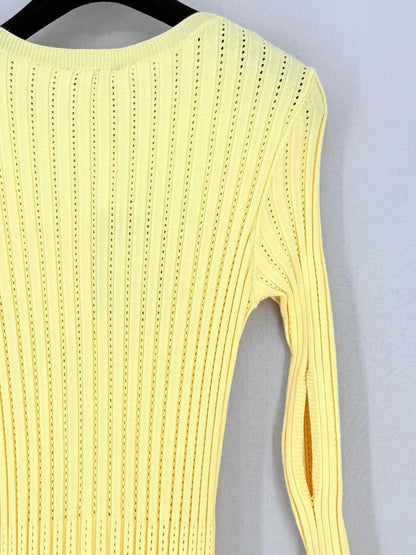 Pre - loved AERON Knitted Yellow Size XSmall Long Dress at Reems Closet