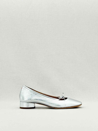 Pre - loved AEYDE Metallic Silver Size EU 35.5 Ballerinas at Reems Closet