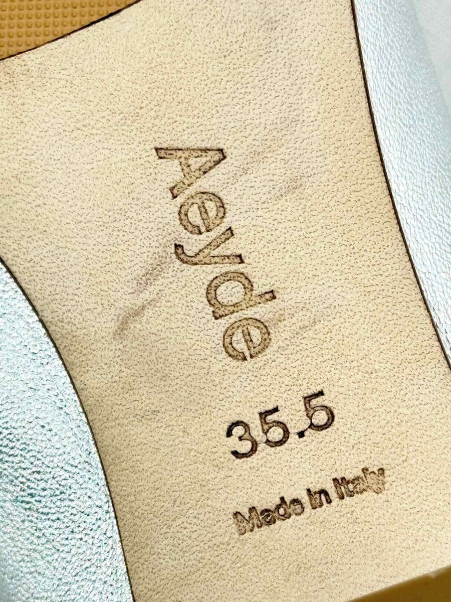 Pre - loved AEYDE Metallic Silver Size EU 35.5 Ballerinas at Reems Closet