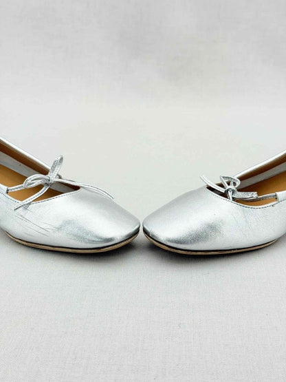 Pre - loved AEYDE Metallic Silver Size EU 35.5 Ballerinas at Reems Closet