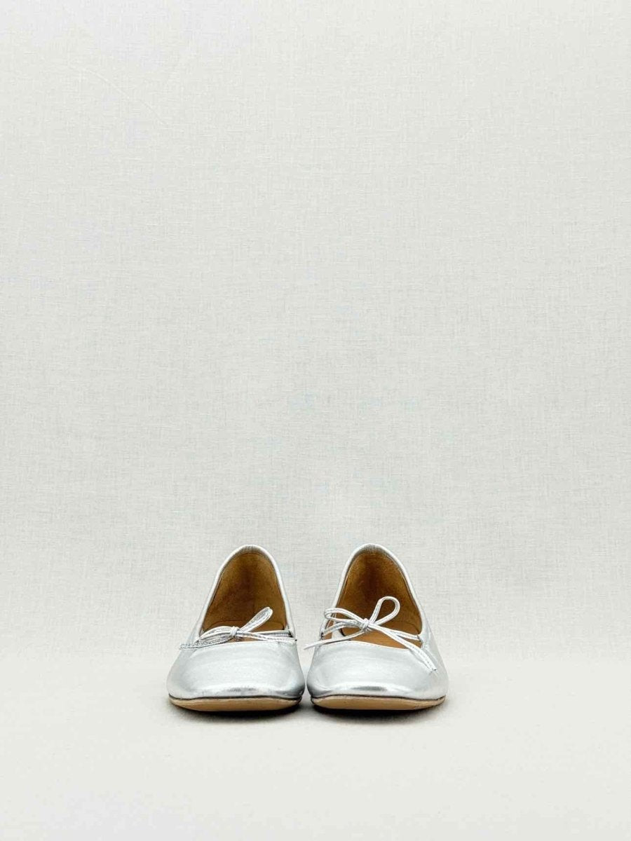 Pre - loved AEYDE Metallic Silver Size EU 35.5 Ballerinas at Reems Closet