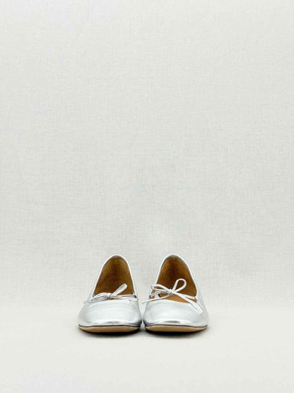 Pre - loved AEYDE Metallic Silver Size EU 35.5 Ballerinas at Reems Closet