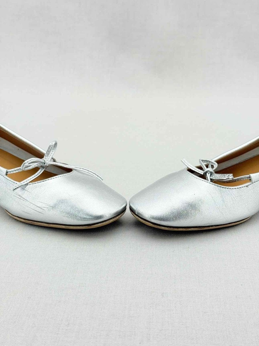 Pre - loved AEYDE Metallic Silver Size EU 35.5 Ballerinas at Reems Closet