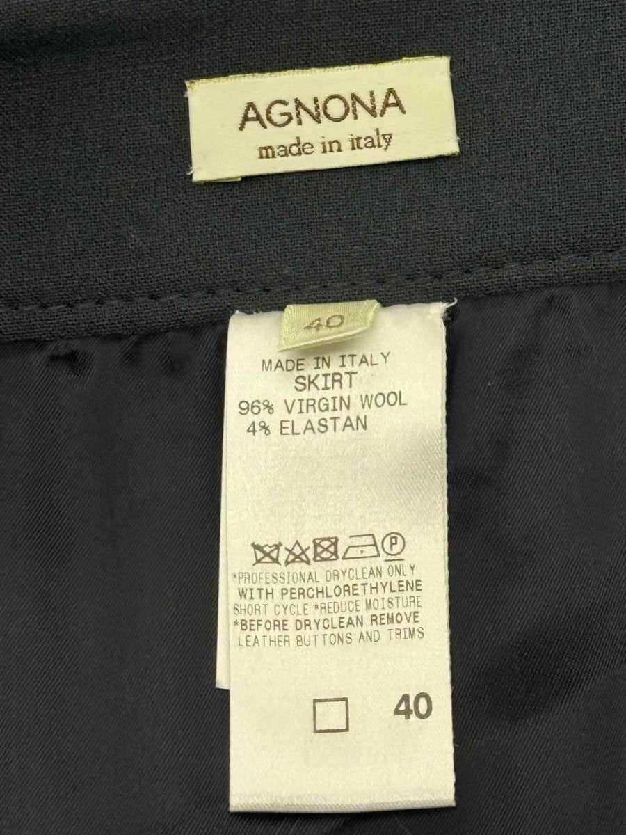 Pre - loved AGNONA Grey Size US 4 Knee Length Skirt at Reems Closet