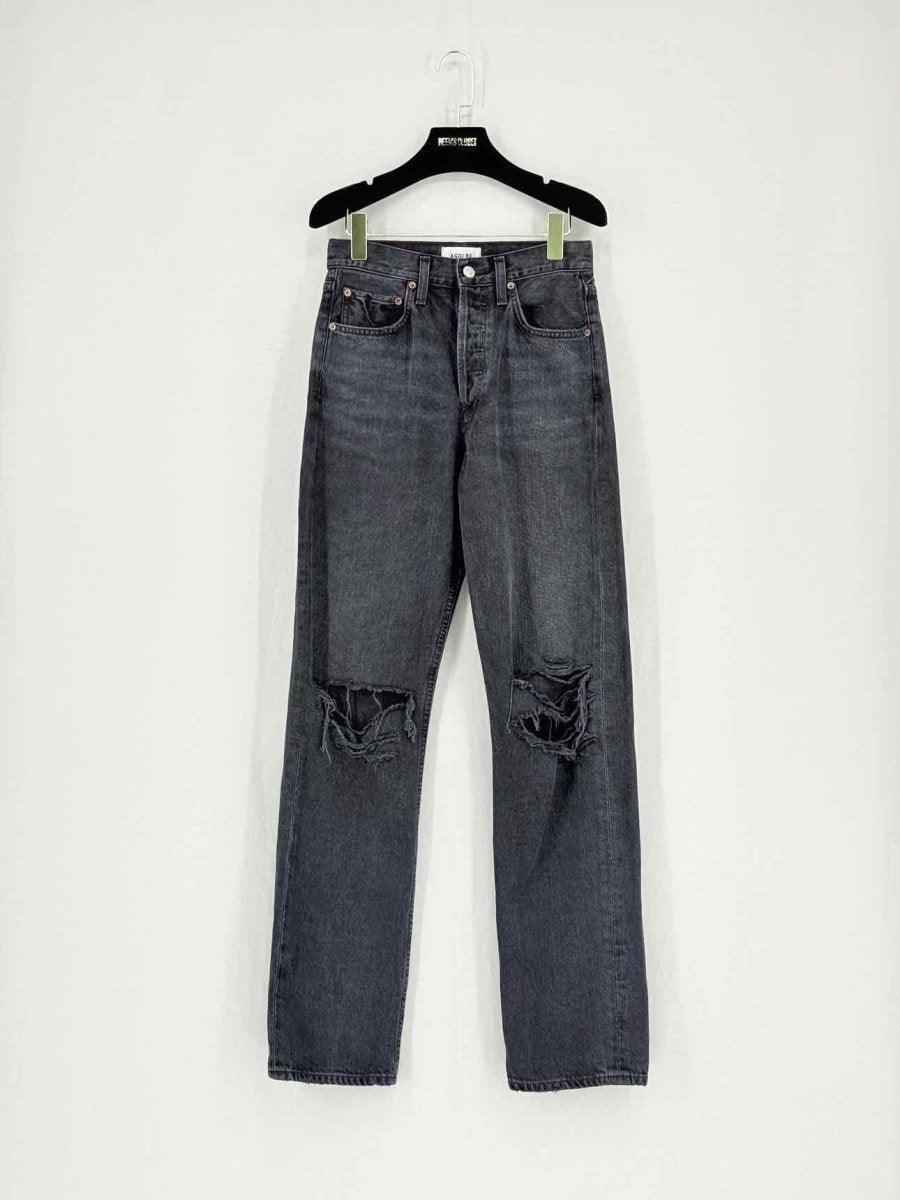 Pre - loved AGOLDE Black Distressed Size 24 Jeans at Reems Closet