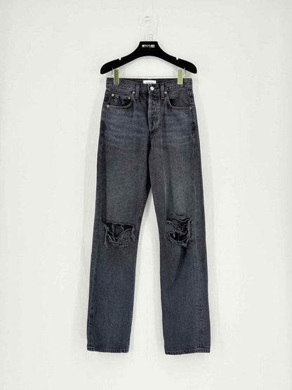 Pre - loved AGOLDE Black Distressed Size 24 Jeans at Reems Closet