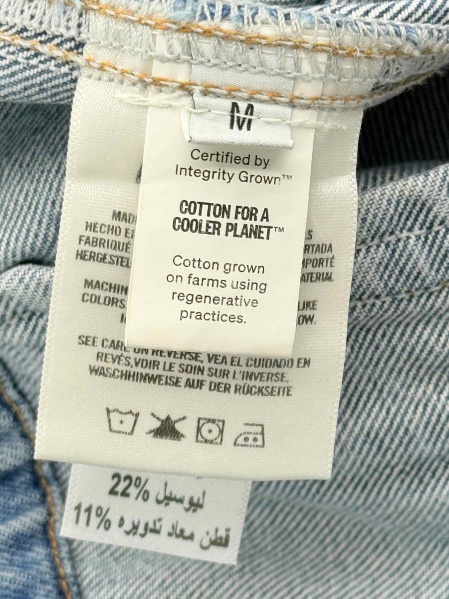 Pre-loved AGOLDE Dixon Cocoon Bomber Blue Size Medium Jacket at Reems Closet