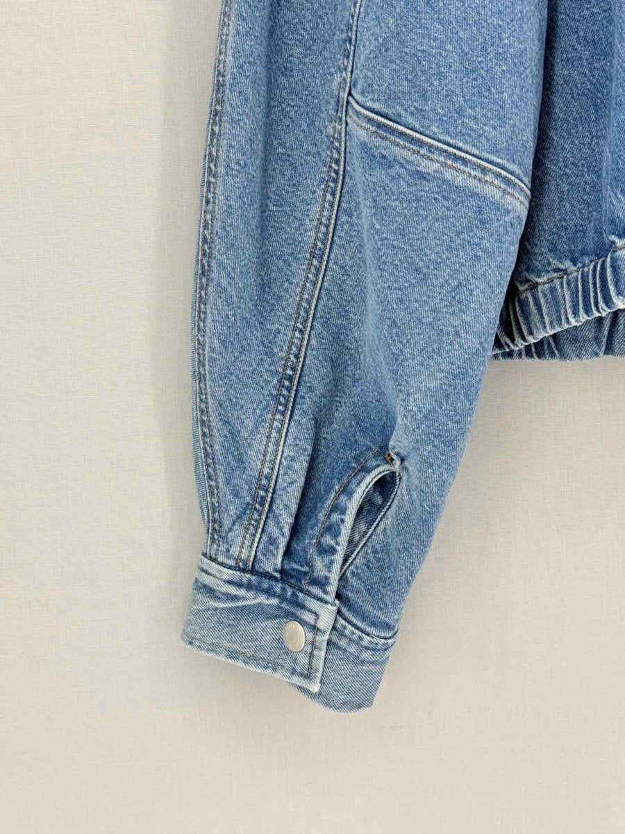 Pre-loved AGOLDE Dixon Cocoon Bomber Blue Size Medium Jacket at Reems Closet