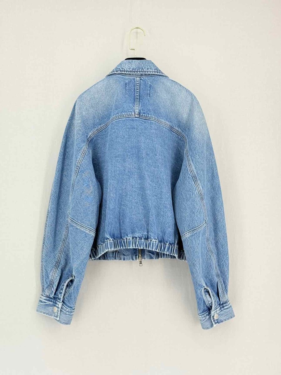 Pre-loved AGOLDE Dixon Cocoon Bomber Blue Size Medium Jacket at Reems Closet
