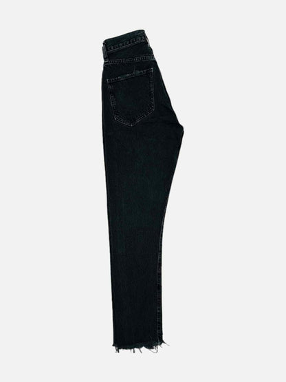 Pre - loved AGOLDE Jamie Black Frayed Hem Jeans at Reems Closet