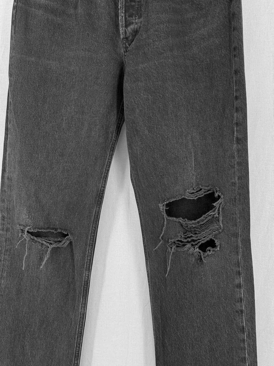Pre - loved AGOLDE Lana Black Ripped Size 26 Jeans at Reems Closet
