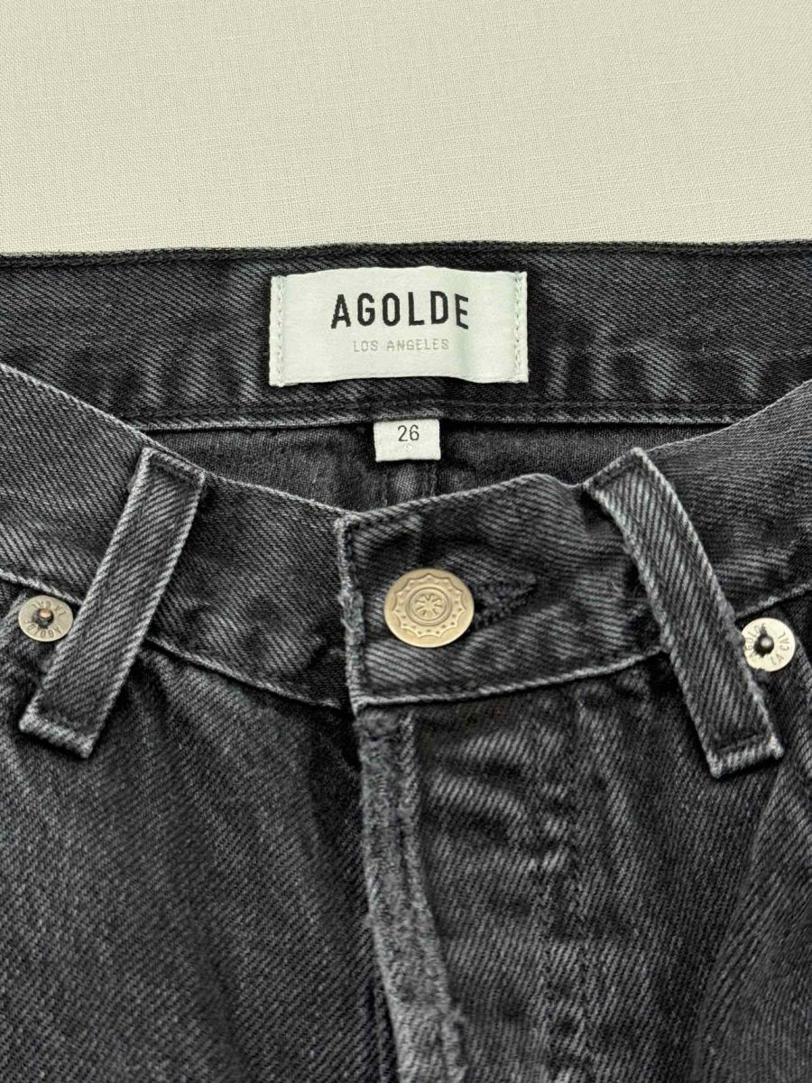 Pre - loved AGOLDE Lana Black Ripped Size 26 Jeans at Reems Closet