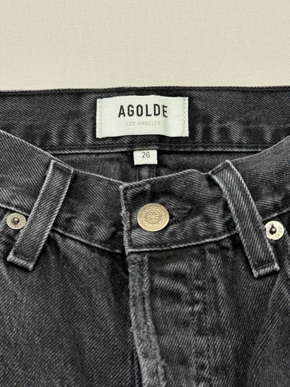 Pre - loved AGOLDE Lana Black Ripped Size 26 Jeans at Reems Closet