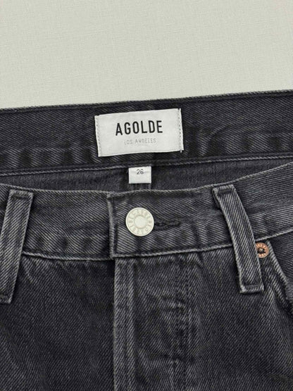 Pre - loved AGOLDE Luna Black Pieced Taper Size 26 Jeans at Reems Closet
