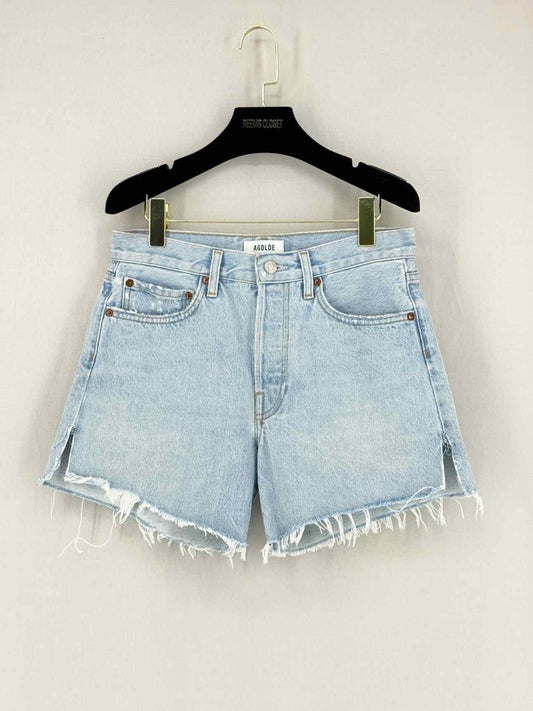 Pre - loved AGOLDE Parker Long Faded Blue Size 26 Shorts at Reems Closet