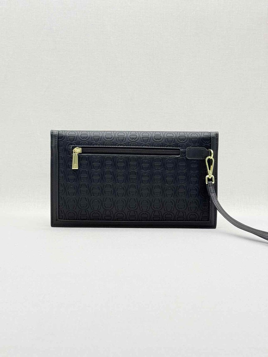 Pre - loved AIGNER Envelope Black Wristlet at Reems Closet