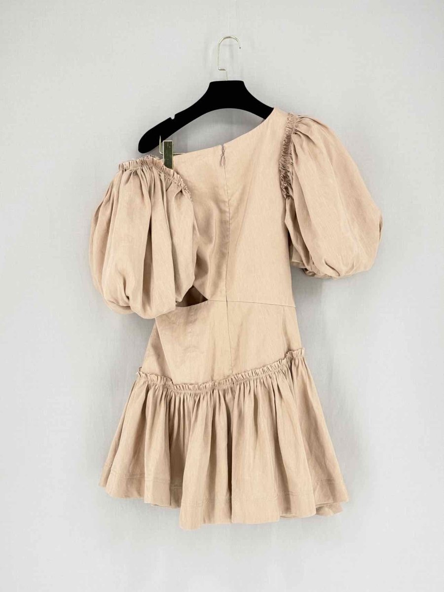 Pre - loved AJE. Beige Pleated Size US 8 Short Dress at Reems Closet