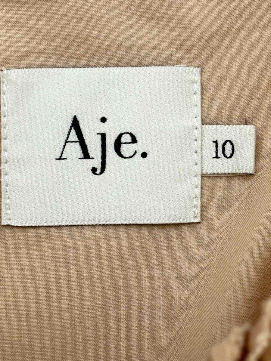 Pre - loved AJE. Beige Pleated Size US 8 Short Dress at Reems Closet