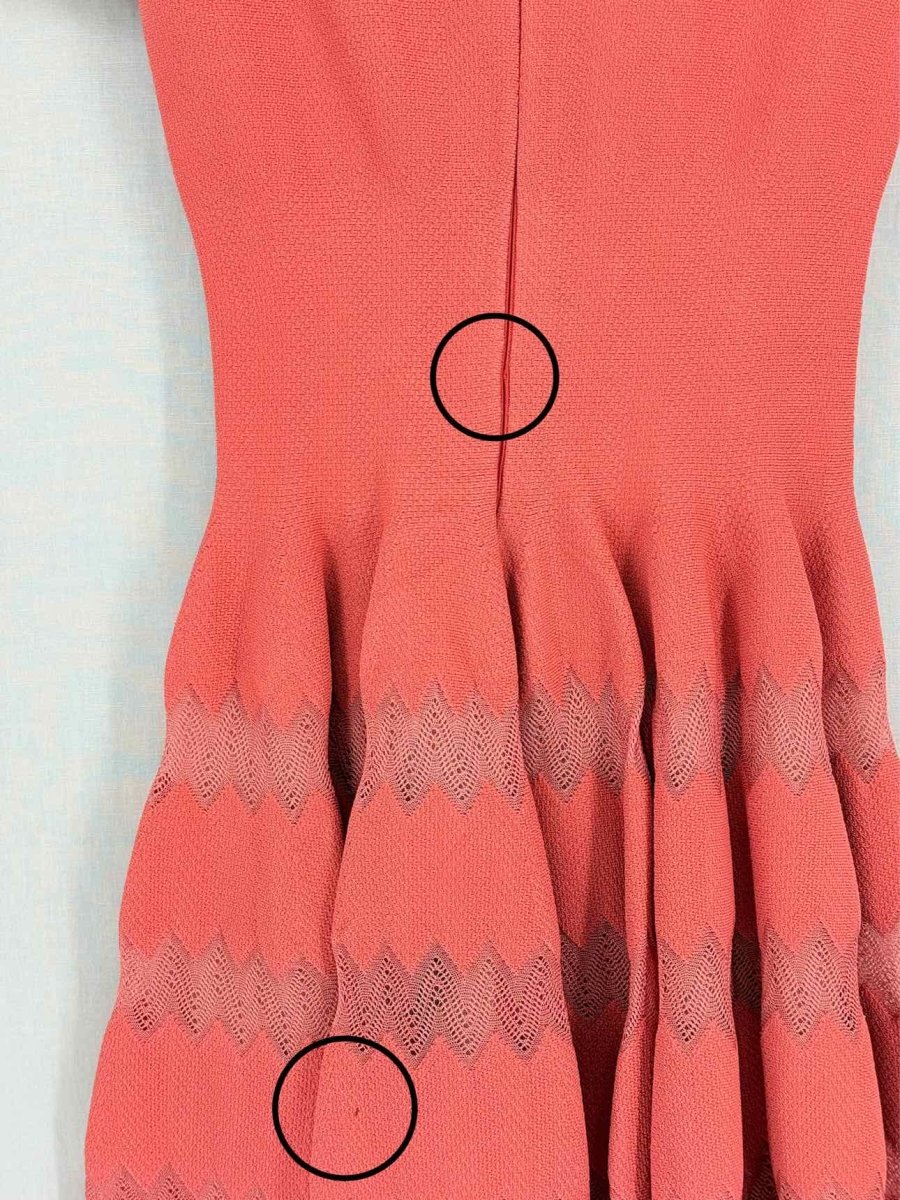 Pre-loved ALAIA Azzedine Coral Size US 2 Short Dress at Reems Closet