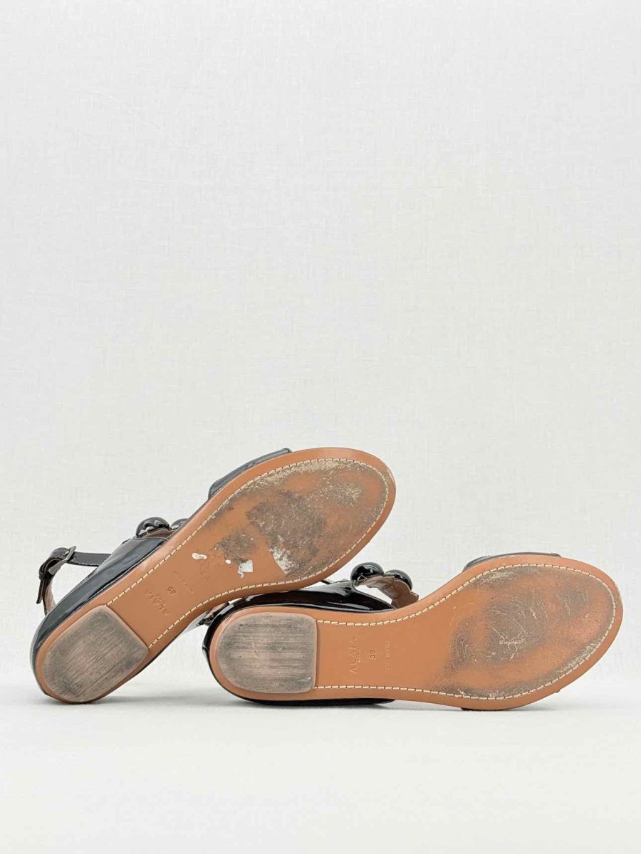 Pre - loved ALAIA Bombe Black Size EU 39 Sandals at Reems Closet