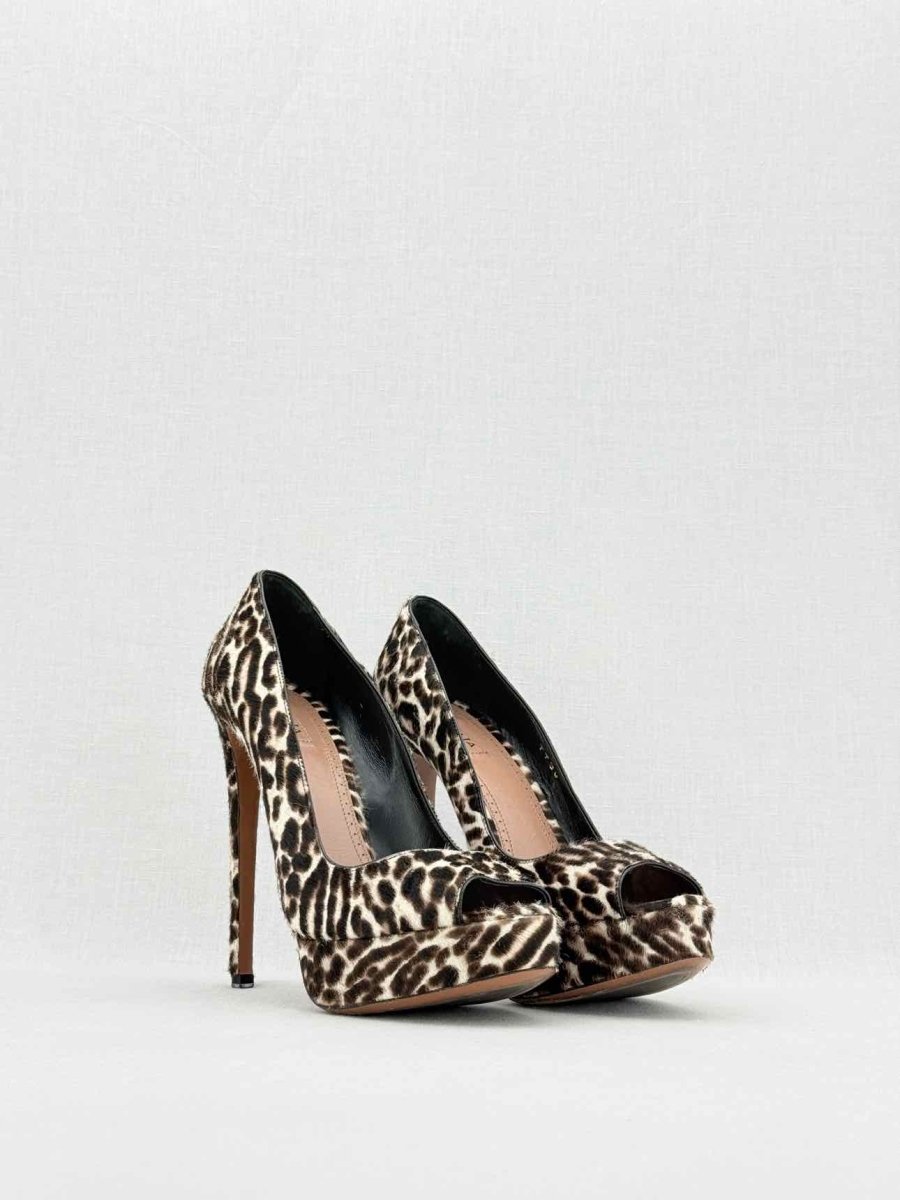 Pre - loved ALAIA Brown & Beige Leopard Size EU 38.5 Pumps at Reems Closet