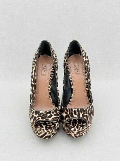 Pre - loved ALAIA Brown & Beige Leopard Size EU 38.5 Pumps at Reems Closet