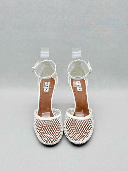 Pre-loved ALAIA Fishnet White Size EU 40 Heeled Sandals at Reems Closet