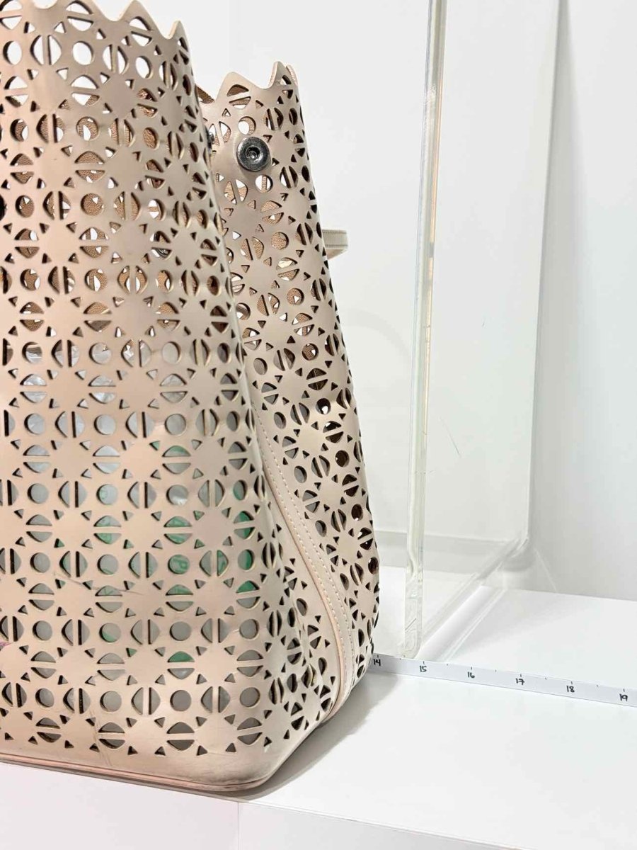 Pre-loved ALAIA Mina 25 Beige Tote Bag at Reems Closet