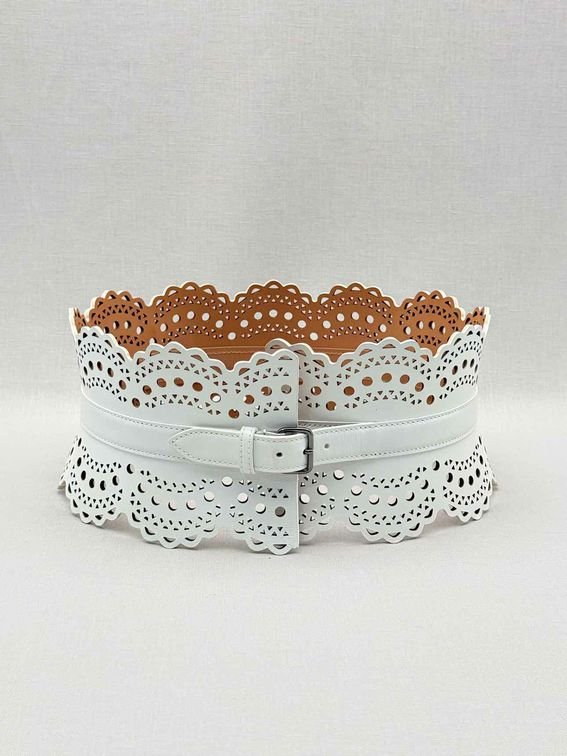 Pre-loved ALAIA White Belt at Reems Closet