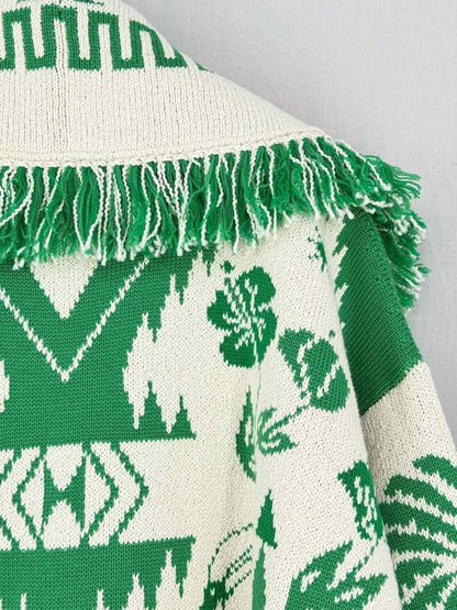 Pre - loved ALANUI Green & Beige Printed Size Small Coat at Reems Closet