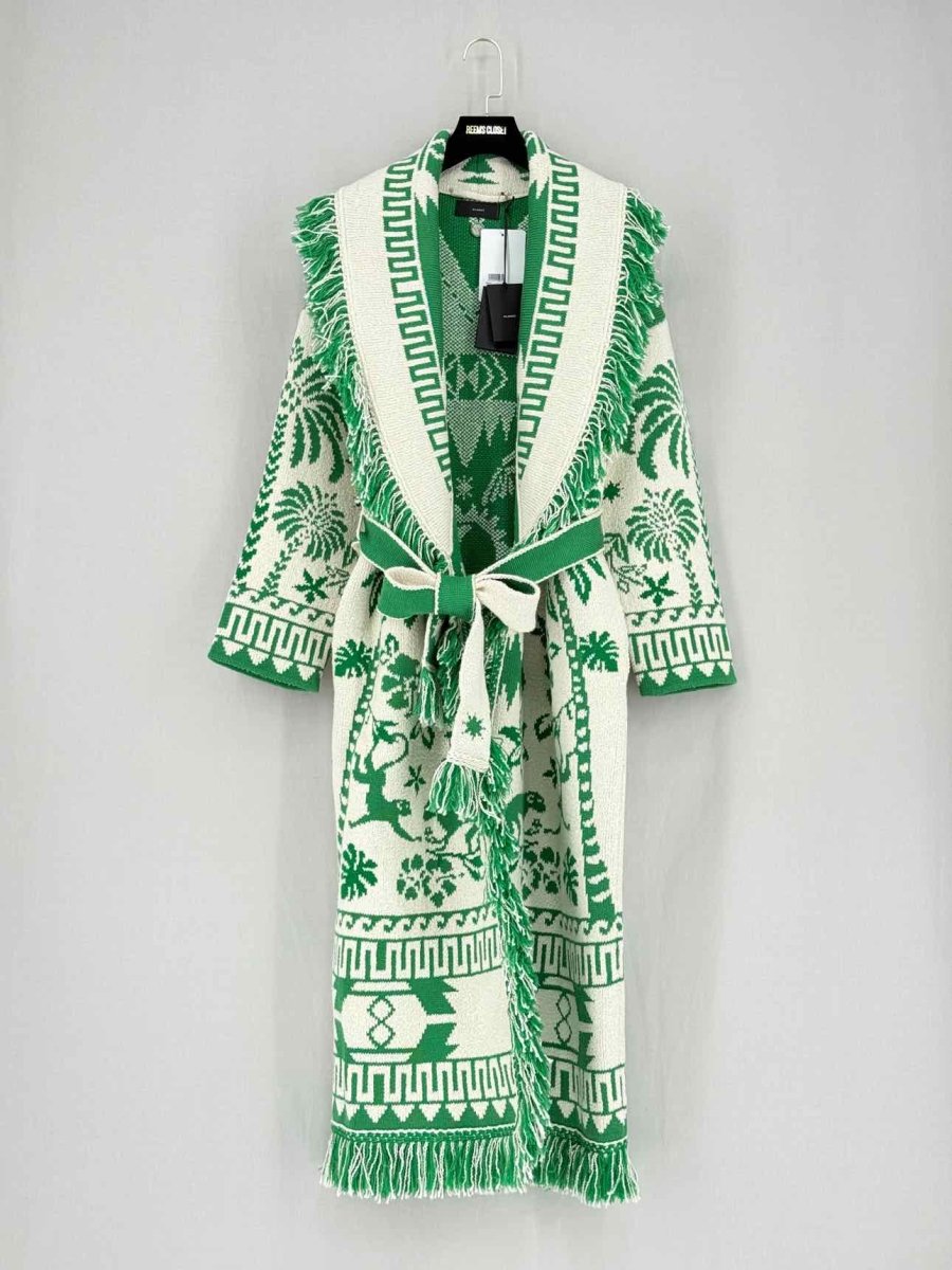 Pre - loved ALANUI Green & Beige Printed Size Small Coat at Reems Closet