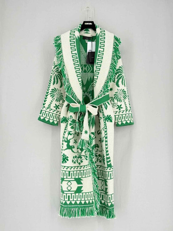 Pre - loved ALANUI Green & Beige Printed Size Small Coat at Reems Closet
