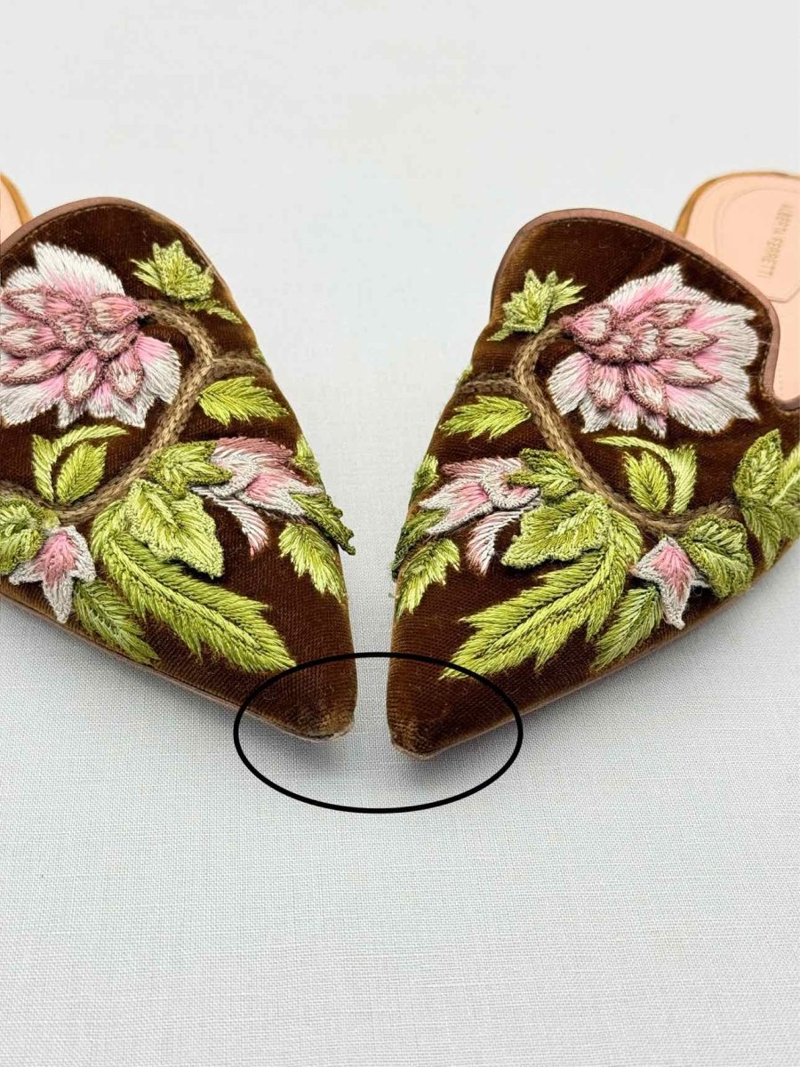 Pre - loved ALBERTA FERRETTI Brown Multicolor Size EU 36 Mules at Reems Closet