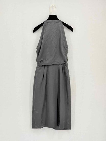 Pre-loved ALBERTA FERRETTI Grey Size US 4 Knee Length Dress at Reems Closet