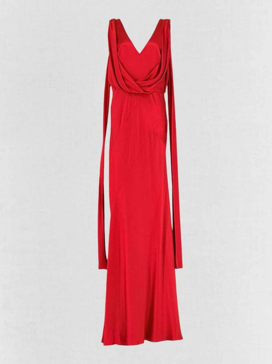 Pre - loved ALBERTA FERRETTI Red Size Medium Long Dress at Reems Closet