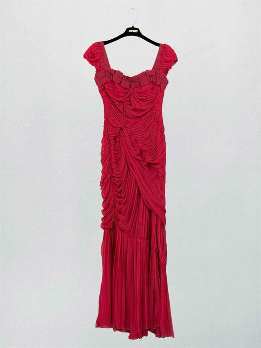 Pre-loved ALBERTA FERRETTI Red Size US 8 Long Dress at Reems Closet
