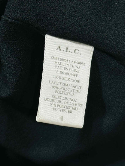 Pre - loved A.L.C. Black Size US 4 Knee Length Dress at Reems Closet