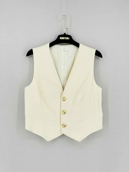 Pre - loved A.L.C. Maxwell Cream Size US 8 Vest at Reems Closet