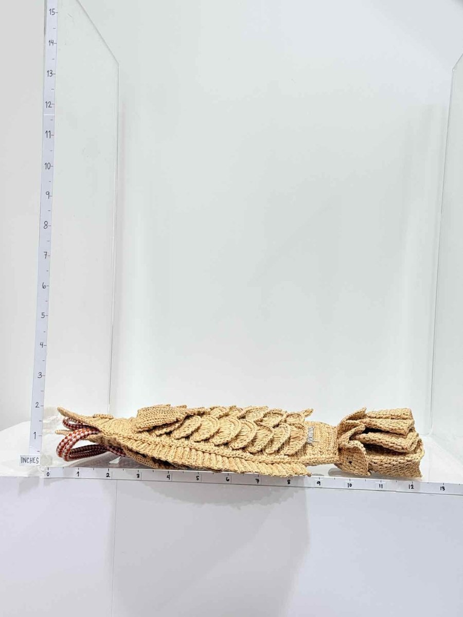 Pre - loved ALEMAIS Horizon Fish Beige Clutch at Reems Closet