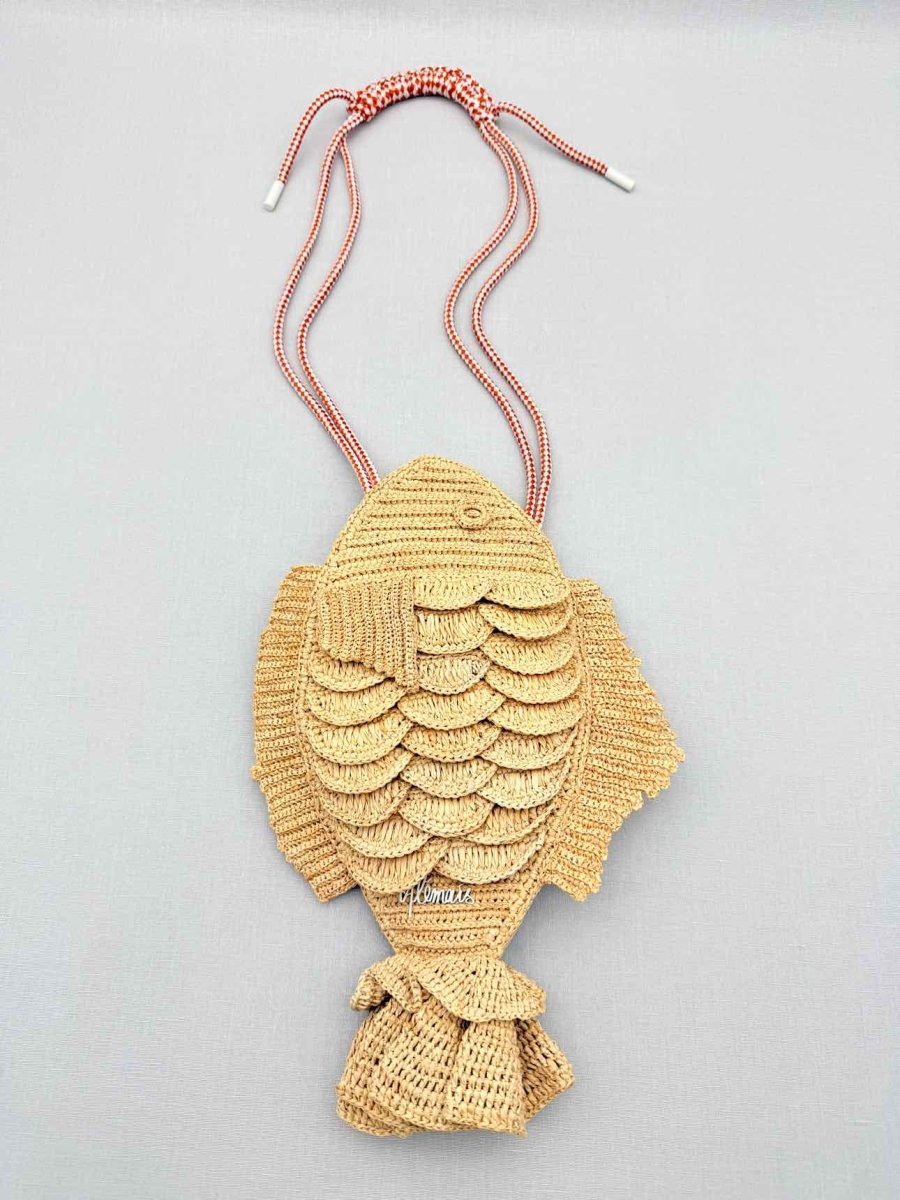 Pre - loved ALEMAIS Horizon Fish Beige Clutch at Reems Closet
