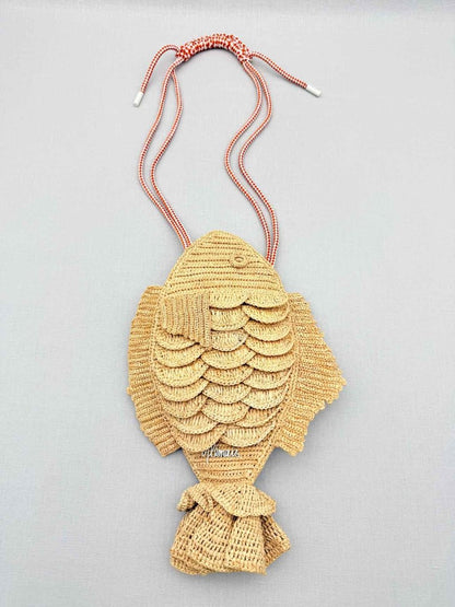 Pre - loved ALEMAIS Horizon Fish Beige Clutch at Reems Closet
