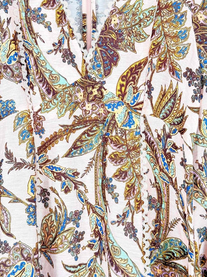 Pre - loved ALEMAIS Pink Multicolor Paisley Size US 6 Midi Dress at Reems Closet