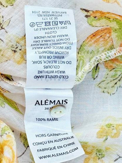 Pre - loved ALEMAIS Songbird White Multicolor Size US 4 Blouse at Reems Closet