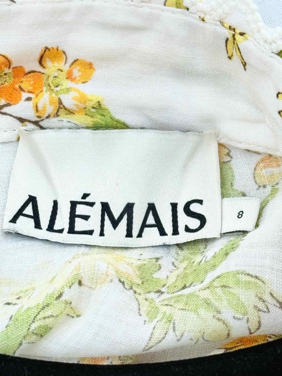 Pre - loved ALEMAIS Songbird White Multicolor Size US 4 Blouse at Reems Closet