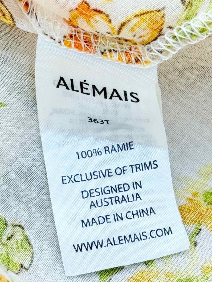 Pre - loved ALEMAIS Songbird White Multicolor Size US 4 Blouse at Reems Closet