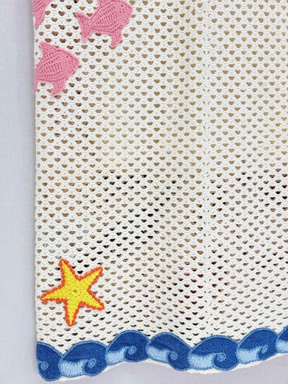 Pre - loved ALEMAIS Splash Cream Multicolor Size US 4 Midi Dress at Reems Closet