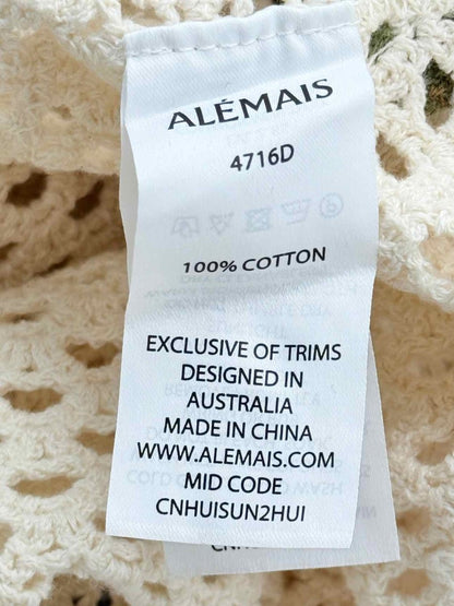 Pre - loved ALEMAIS Splash Cream Multicolor Size US 4 Midi Dress at Reems Closet