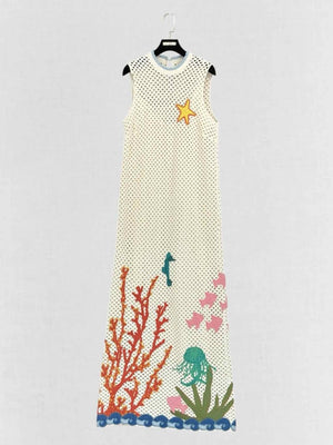 Pre - loved ALEMAIS Splash Cream Multicolor Size US 4 Midi Dress at Reems Closet