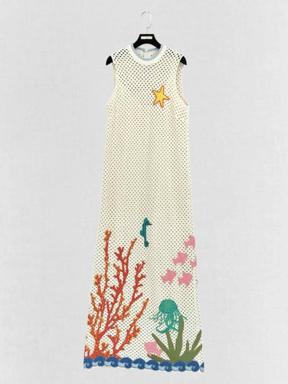 Pre - loved ALEMAIS Splash Cream Multicolor Size US 4 Midi Dress at Reems Closet